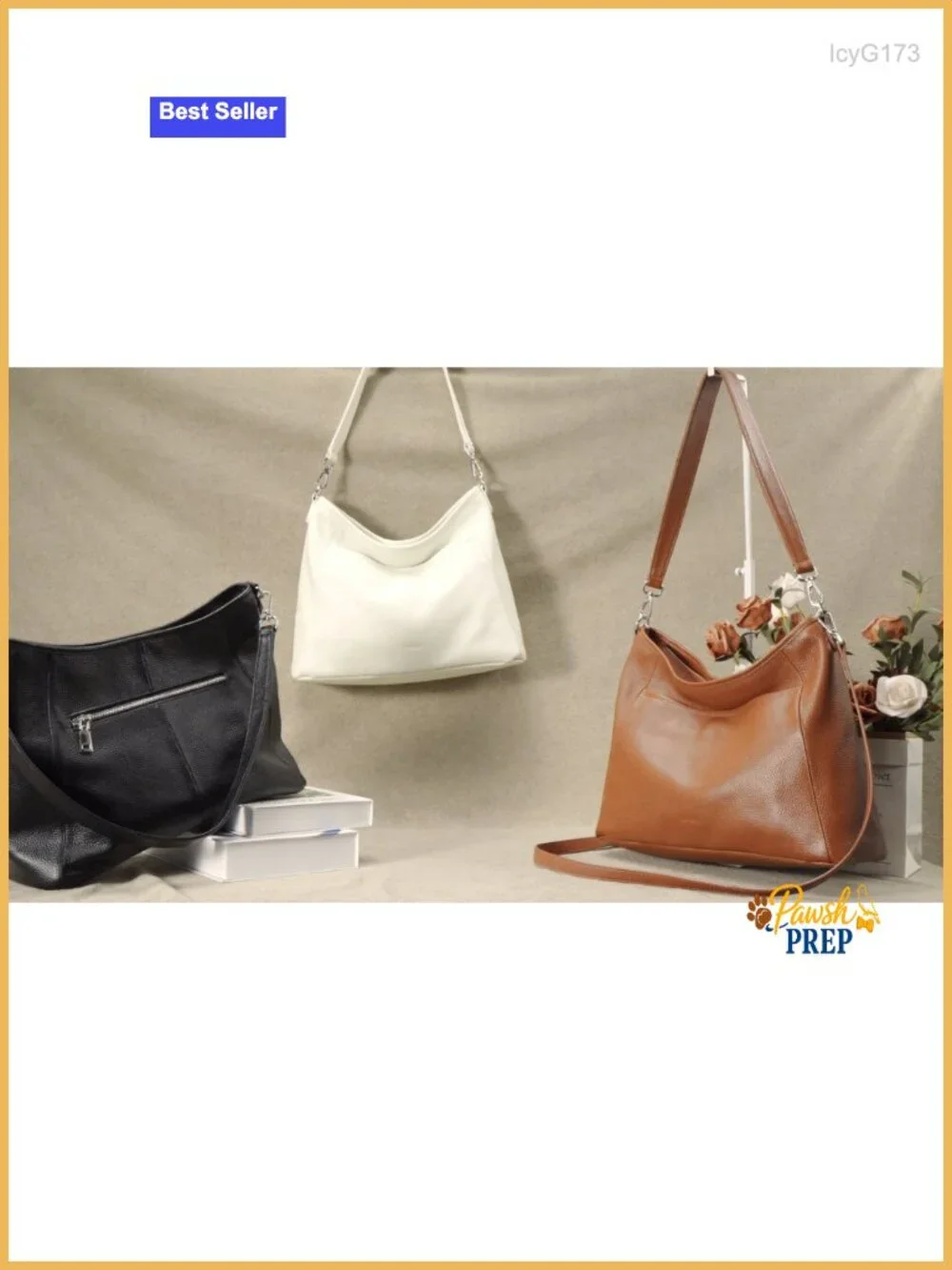 Genuine Leather Hobo Crossbody Purse with 2 Detachable Straps Large Women's